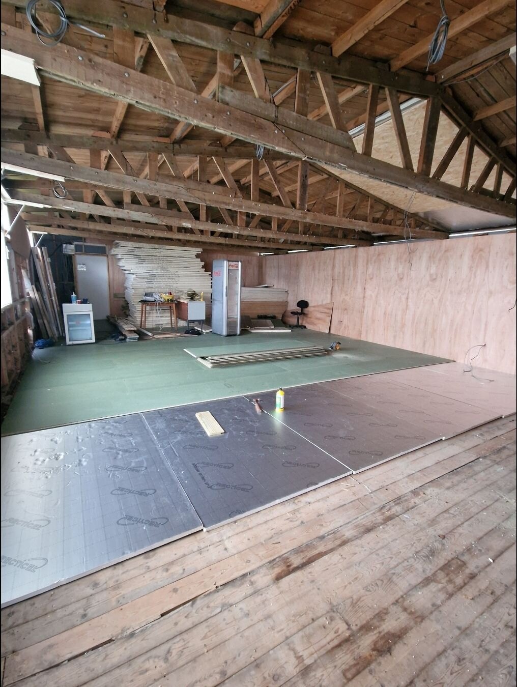 Community hall during refurbishment
